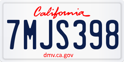 CA license plate 7MJS398