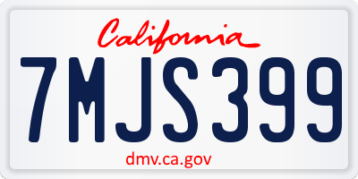 CA license plate 7MJS399
