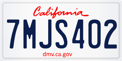 CA license plate 7MJS402