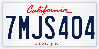 CA license plate 7MJS404