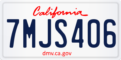CA license plate 7MJS406