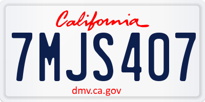 CA license plate 7MJS407