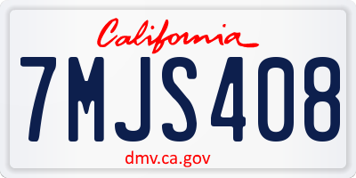 CA license plate 7MJS408