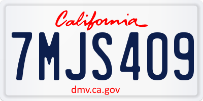 CA license plate 7MJS409