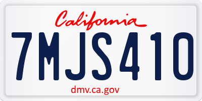 CA license plate 7MJS410