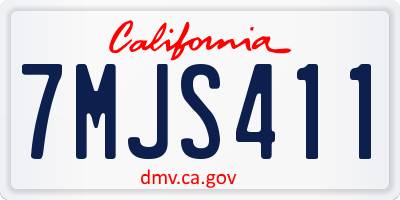 CA license plate 7MJS411