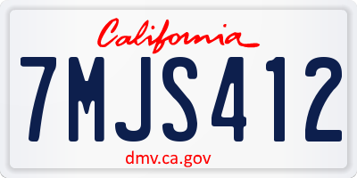 CA license plate 7MJS412