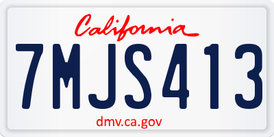 CA license plate 7MJS413