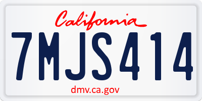 CA license plate 7MJS414