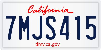 CA license plate 7MJS415