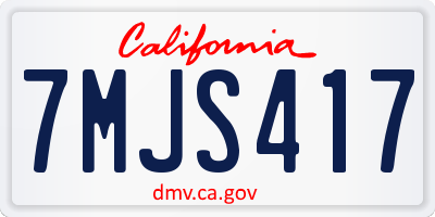 CA license plate 7MJS417