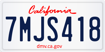 CA license plate 7MJS418