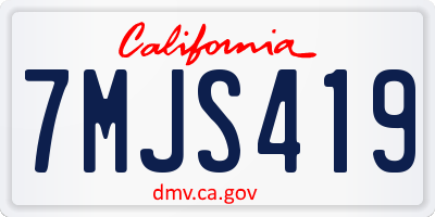 CA license plate 7MJS419