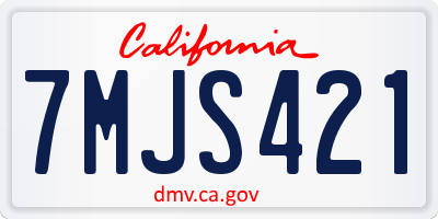CA license plate 7MJS421