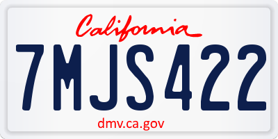 CA license plate 7MJS422
