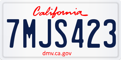 CA license plate 7MJS423