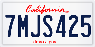 CA license plate 7MJS425