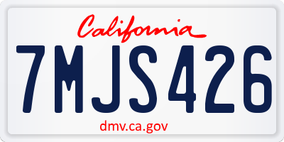 CA license plate 7MJS426