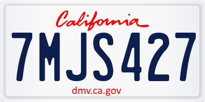 CA license plate 7MJS427