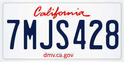 CA license plate 7MJS428