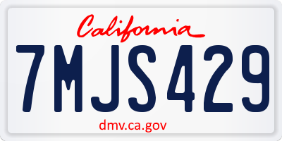 CA license plate 7MJS429