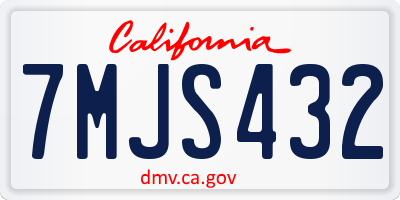 CA license plate 7MJS432