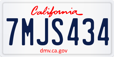 CA license plate 7MJS434