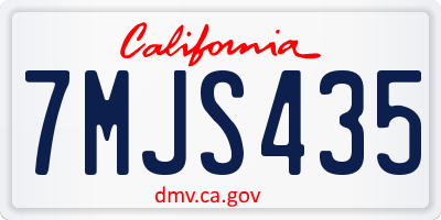 CA license plate 7MJS435