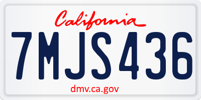 CA license plate 7MJS436