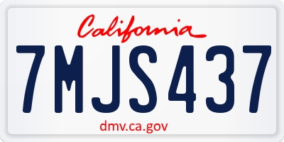 CA license plate 7MJS437