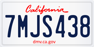 CA license plate 7MJS438