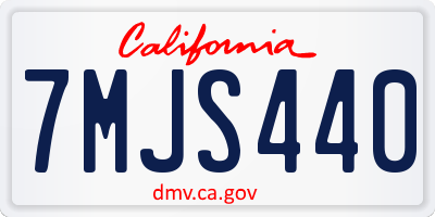 CA license plate 7MJS440