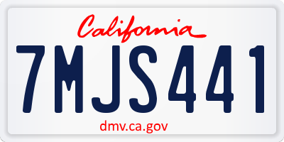 CA license plate 7MJS441