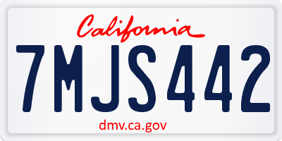 CA license plate 7MJS442