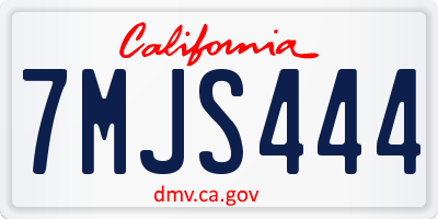 CA license plate 7MJS444