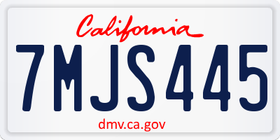 CA license plate 7MJS445