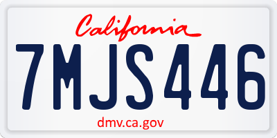 CA license plate 7MJS446