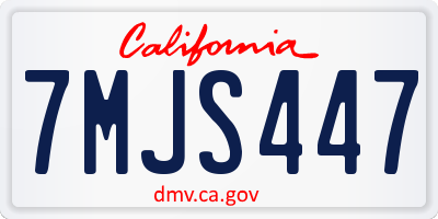 CA license plate 7MJS447