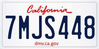 CA license plate 7MJS448
