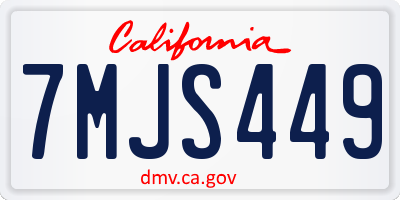 CA license plate 7MJS449