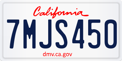 CA license plate 7MJS450