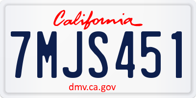 CA license plate 7MJS451
