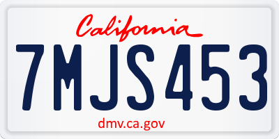 CA license plate 7MJS453