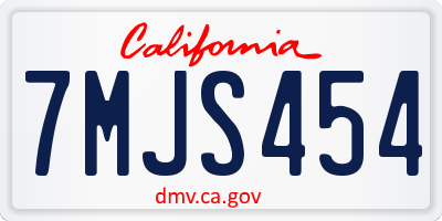 CA license plate 7MJS454