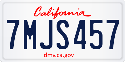 CA license plate 7MJS457