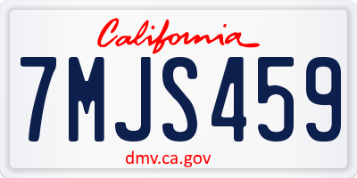 CA license plate 7MJS459
