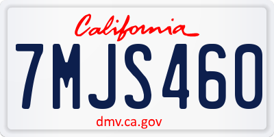 CA license plate 7MJS460