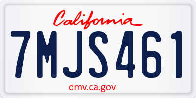 CA license plate 7MJS461