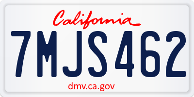 CA license plate 7MJS462