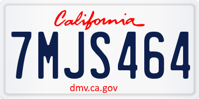 CA license plate 7MJS464